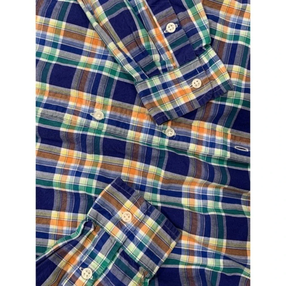 Ralph Lauren Boys XL‎ 20 Button Down Shirt Multicolor Plaid Long Sleeve Cotton